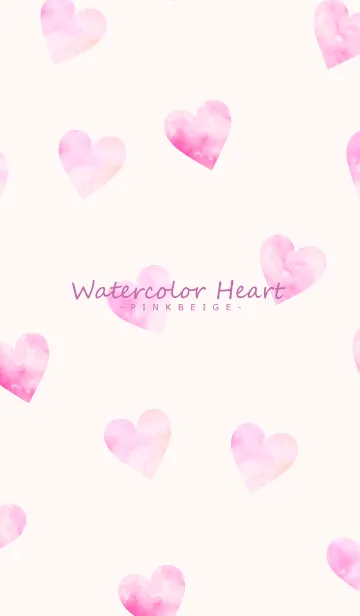 [LINE着せ替え] Watercolor Heart -PINKBEIGE- 46の画像1