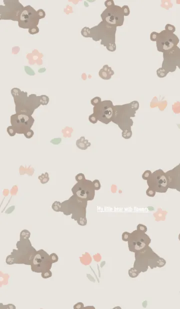 [LINE着せ替え] # ゆるクマくんと花々の画像1