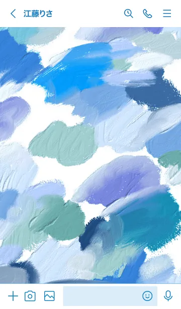 [LINE着せ替え] 油絵アート【blue paint 2】の画像3