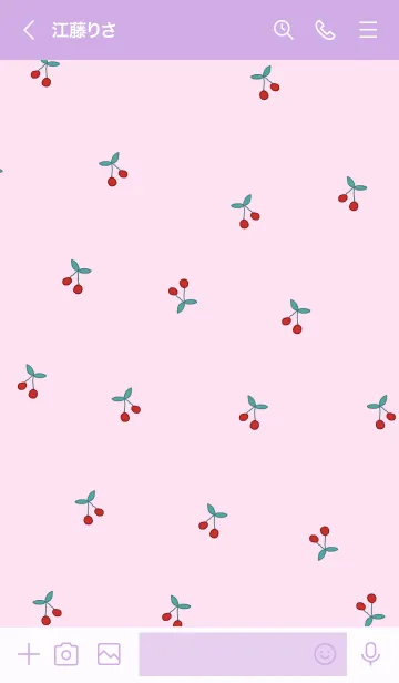 [LINE着せ替え] さくらんぼ / purple pinkの画像3