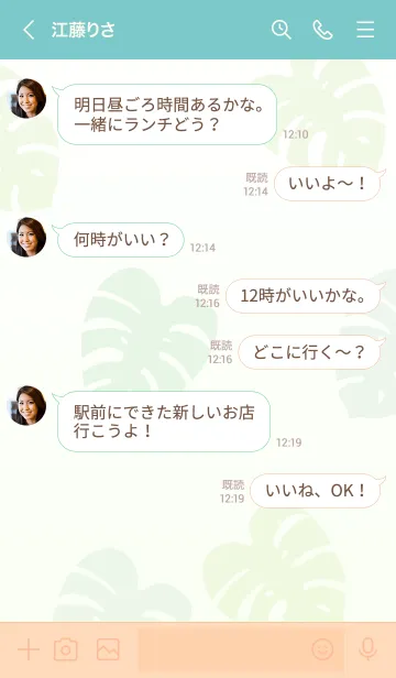 [LINE着せ替え] シンプルモンステラ20の画像4