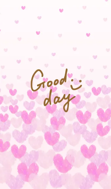 [LINE着せ替え] 水彩ピンクハートスマイル29の画像1