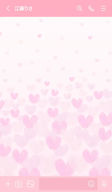 [LINE着せ替え] 水彩ピンクハートスマイル29の画像3