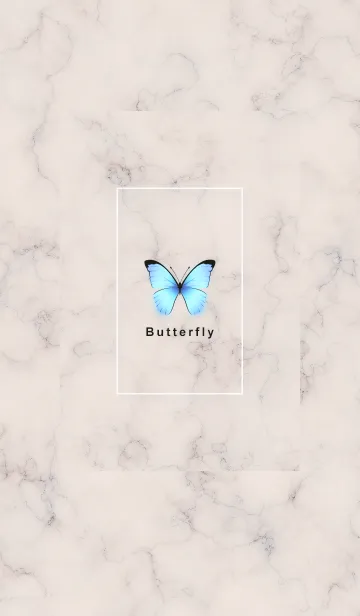 [LINE着せ替え] ～大理石と蝶♥ベージュ～の画像1