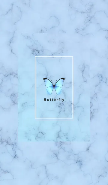 [LINE着せ替え] ～大理石と蝶♥ブルー～の画像1