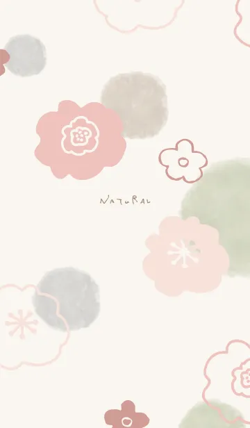 [LINE着せ替え] 花と水彩丸 グリーン4の画像1