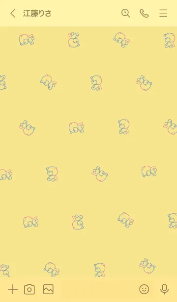 [LINE着せ替え] 黄色 : くまの画像3