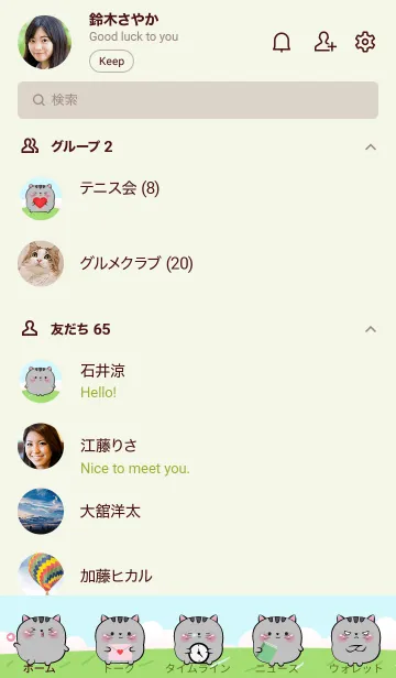 [LINE着せ替え] Cute Chubby Grey Cat  Theme (JP)の画像2