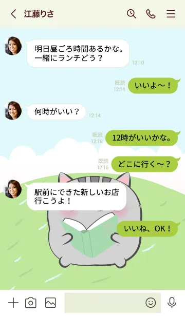 [LINE着せ替え] Cute Chubby Grey Cat  Theme (JP)の画像4