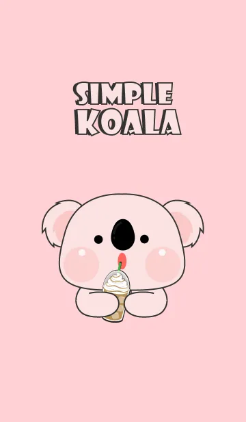 [LINE着せ替え] Simple Cutie Pink Koala Theme (JP)の画像1