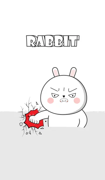 [LINE着せ替え] I'm Argry White  Rabbit Theme (JP)の画像1