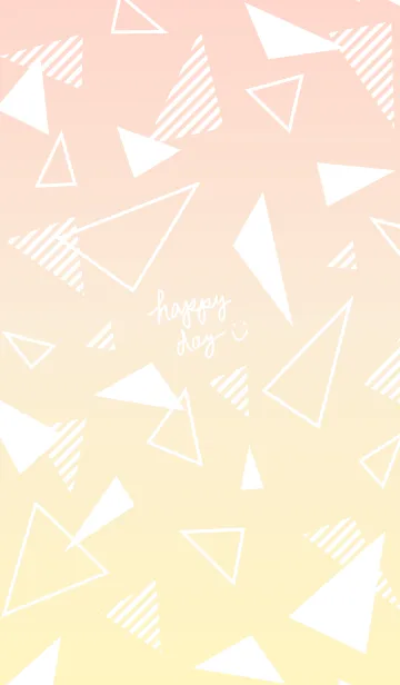 [LINE着せ替え] グラデーションと三角 ピンクと黄色5の画像1