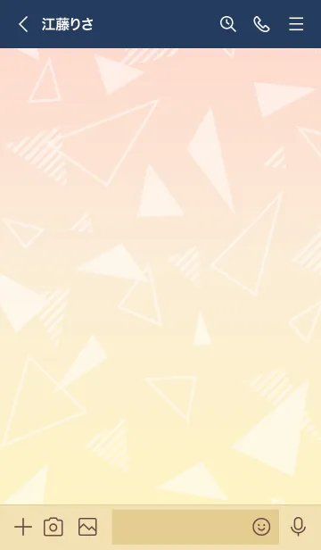 [LINE着せ替え] グラデーションと三角 ピンクと黄色5の画像3