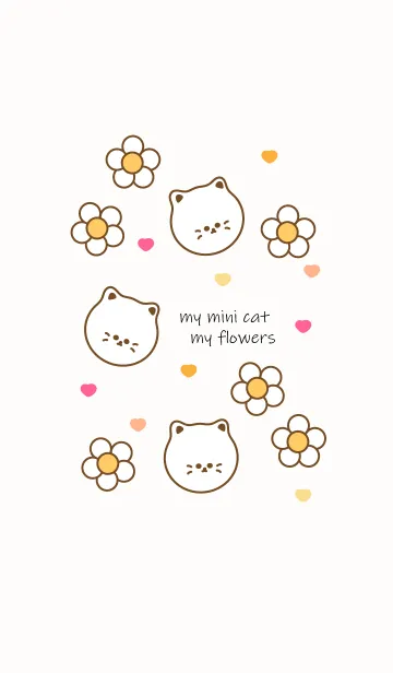 [LINE着せ替え] Mini cat & flowers 9の画像1