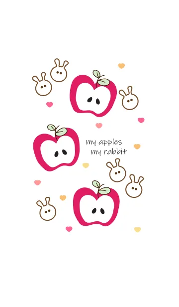 [LINE着せ替え] mini apples & mini bunny 6の画像1