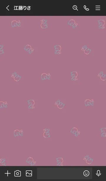 [LINE着せ替え] ブラックとピンク : くまの画像3