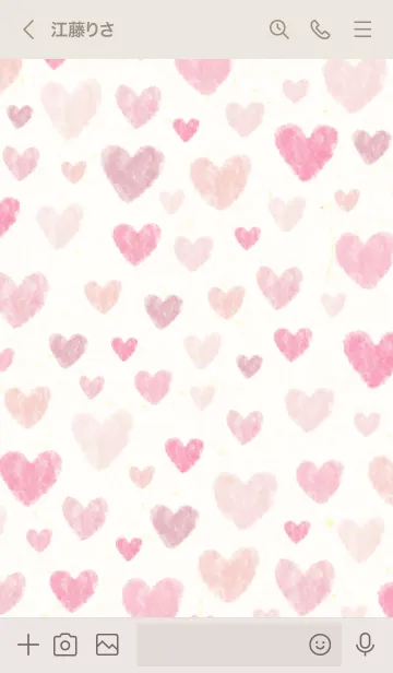 [LINE着せ替え] 水彩 ピンクハート5の画像3