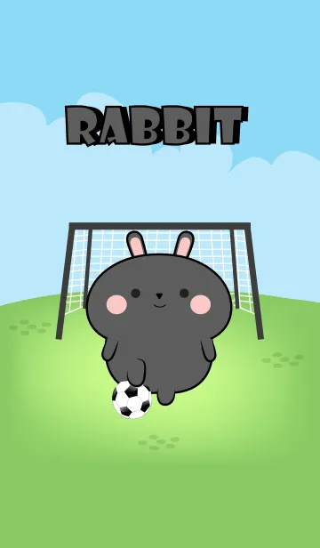 [LINE着せ替え] Black Rabbit Love Football Theme (JP)の画像1