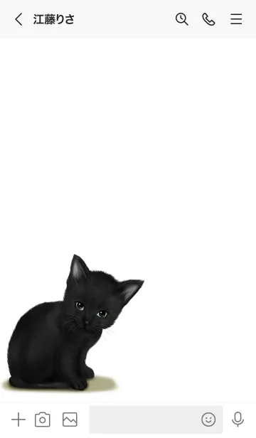 [LINE着せ替え] のぶひろ用可愛い黒猫子猫の画像3