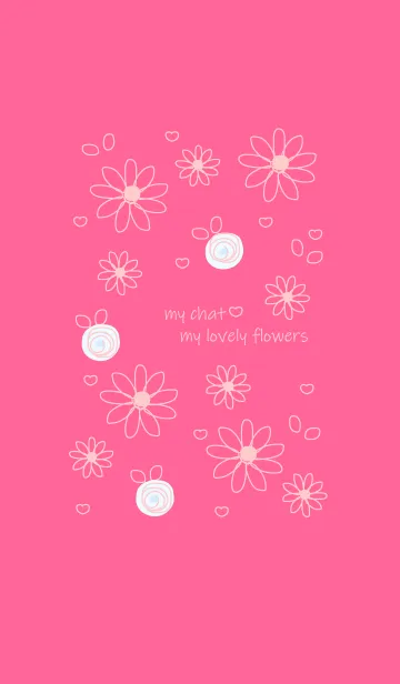 [LINE着せ替え] Light pink flowers drawing version 10の画像1