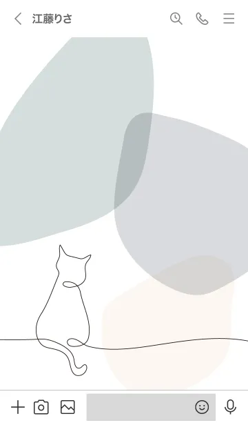 [LINE着せ替え] Line drawing cat_02の画像3