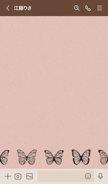 [LINE着せ替え] Simple Butterfly - ナチュラル ピンク -の画像3
