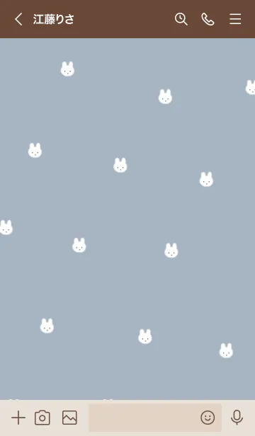 [LINE着せ替え] ふわふわうさぎ /くすみブルーの画像3