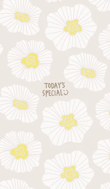 [LINE着せ替え] 白い花舞う ベージュ3の画像1