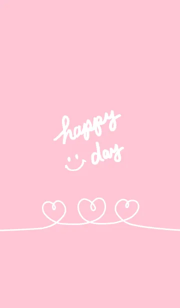 [LINE着せ替え] ハート三連ピンク10の画像1