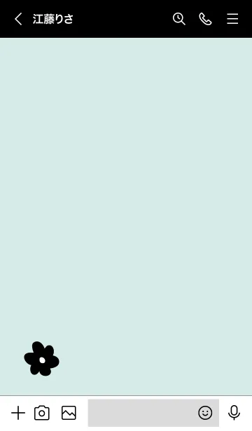 [LINE着せ替え] モノクロお花一輪 グリーンの画像3