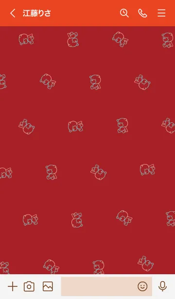 [LINE着せ替え] 赤 : くまの画像3