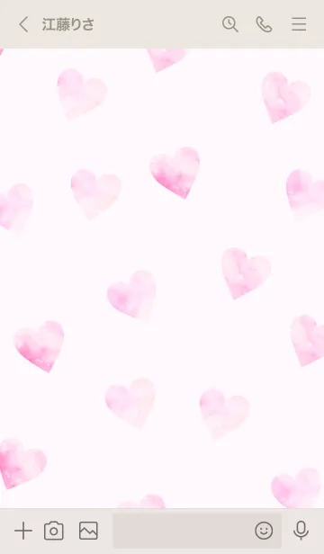 [LINE着せ替え] Watercolor Heart-PINK 2の画像3