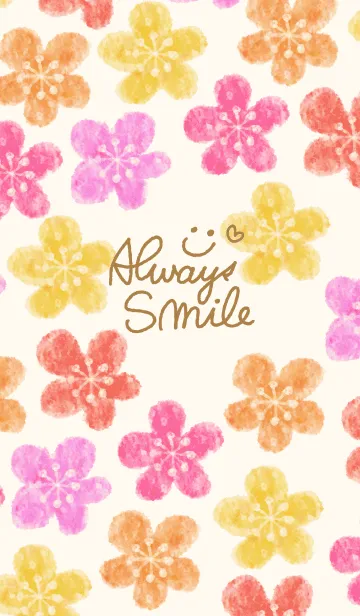 [LINE着せ替え] 水彩お花*スマイル3の画像1