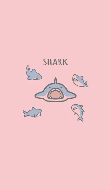 [LINE着せ替え] ピンク : サメの着せ替えの画像1