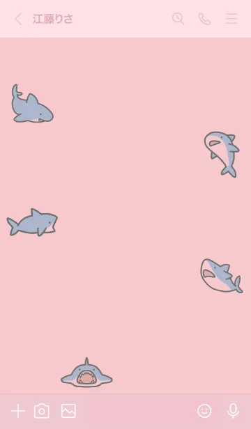 [LINE着せ替え] ピンク : サメの着せ替えの画像3