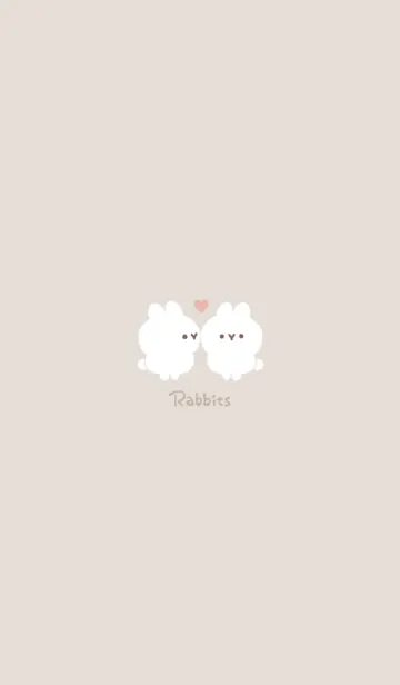 なかよしうさぎ/ベージュのLINE着せ替え