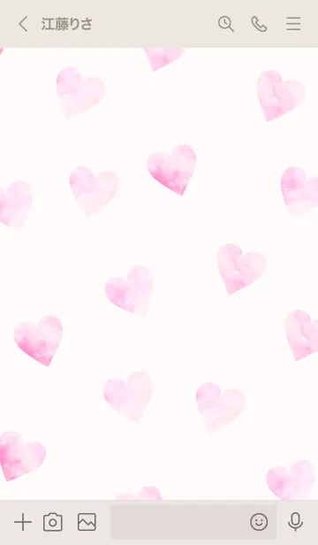 [LINE着せ替え] Watercolor Heart-PINKBEIGE 2の画像3