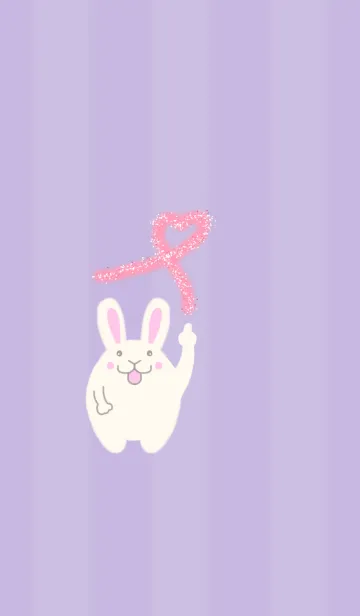 [LINE着せ替え] 白うさちゃん(purple)の画像1