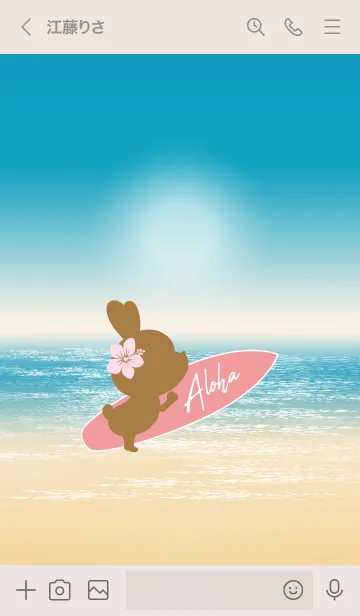 [LINE着せ替え] Rabbits and Surfboard.の画像3