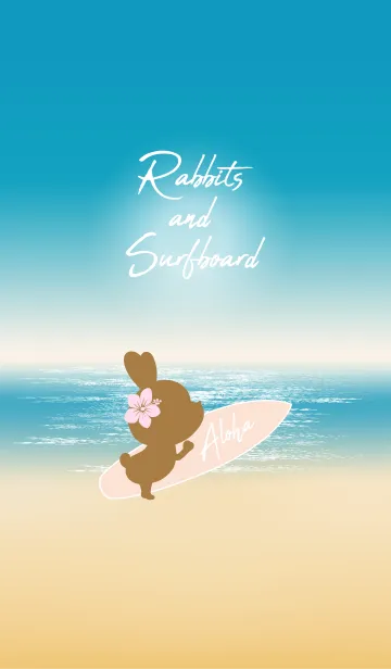 [LINE着せ替え] Rabbits and Surfboard 2の画像1