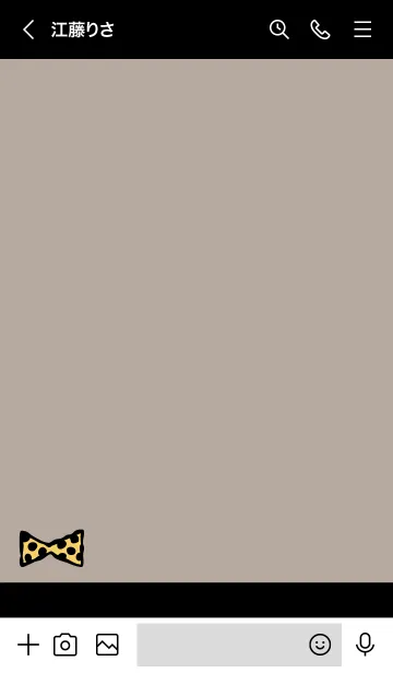 [LINE着せ替え] 水玉リボン ブラック×オレンジ3の画像3