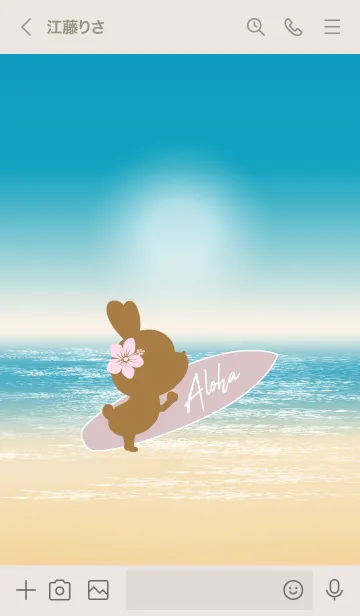 [LINE着せ替え] Rabbits and Surfboard 3の画像3