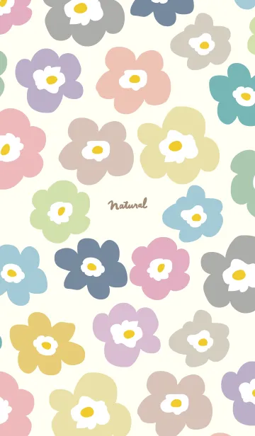 [LINE着せ替え] 北欧風お花 舞う イエロー2の画像1