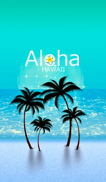 [LINE着せ替え] 水彩画♡幸運のホヌ*ハワイ＊ALOHA+216の画像1