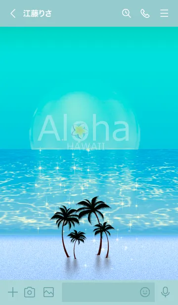 [LINE着せ替え] 水彩画♡幸運のホヌ*ハワイ＊ALOHA+216の画像3