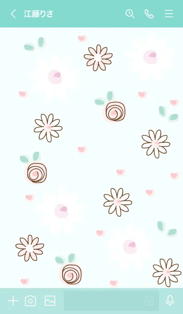 [LINE着せ替え] Cute flowers & Strawberry 9の画像3