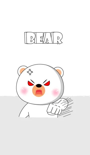 [LINE着せ替え] I'm Argry White  Bear Theme (JP)の画像1