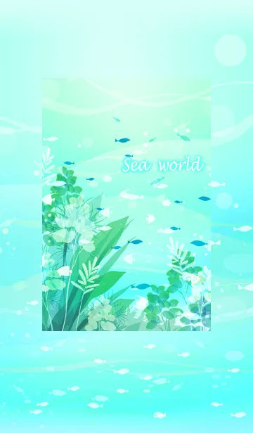 [LINE着せ替え] 小魚と戯れるクリア・シー・グリーンの画像1