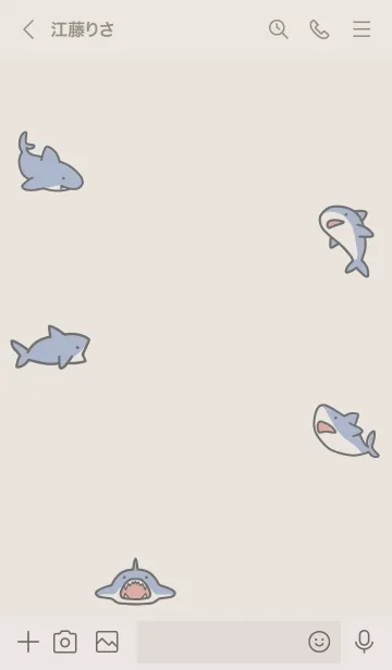 [LINE着せ替え] ベージュとピンク : サメの着せ替えの画像3