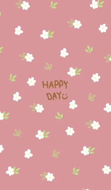 [LINE着せ替え] 白い小花 ピンク8の画像1